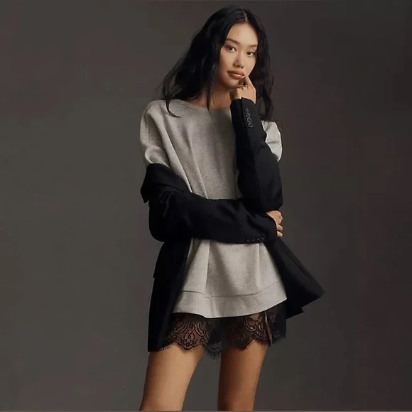 NWT Anthro Pilcro XL Crew Lace Pullover Sweatshirt - Picture 13 of 15